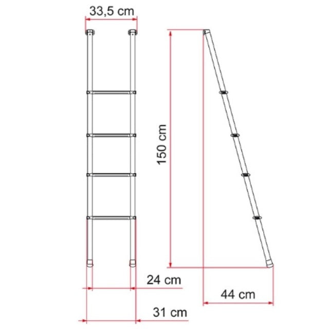 Aluminium Luton Overcab 4B Ladder