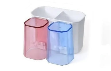 Adhesive Wall Mount Toiletries & Toothbrush Storage