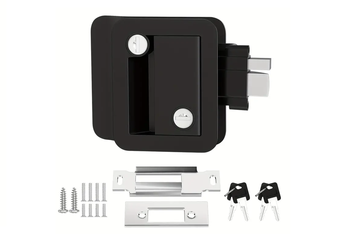 Black Entrance Door Lock, Double Keyed