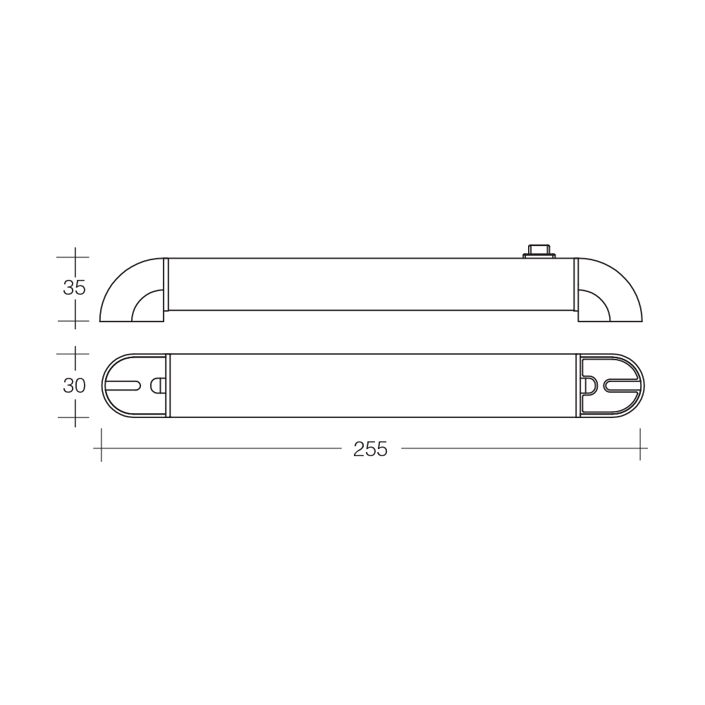 255mm LED Swivel Rail Light, Switched