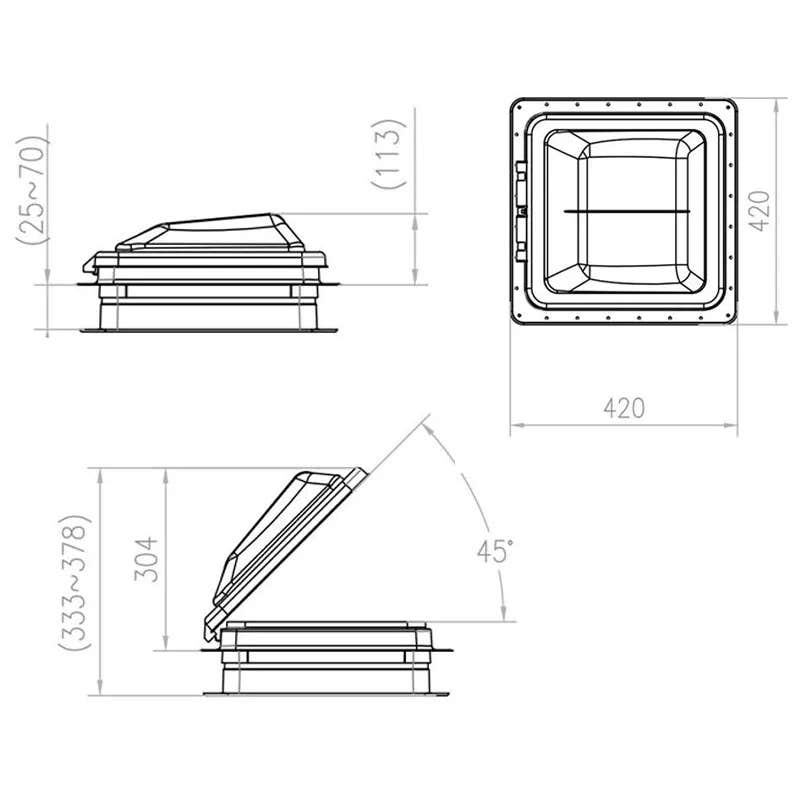 Coast 355 x 355 Vent with White Lid