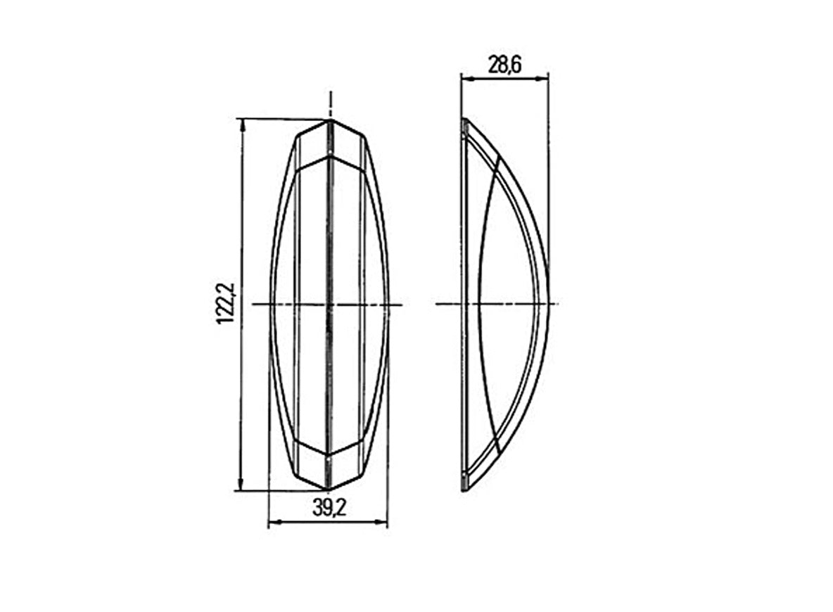 Hella Red/Clear Side Marker Light Oval