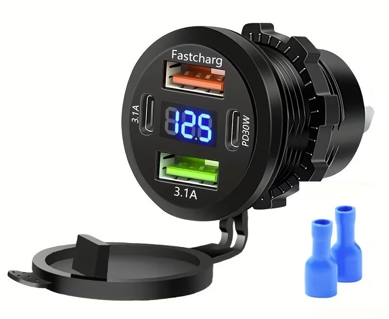 12V 4 Port USB and USB-C Socket