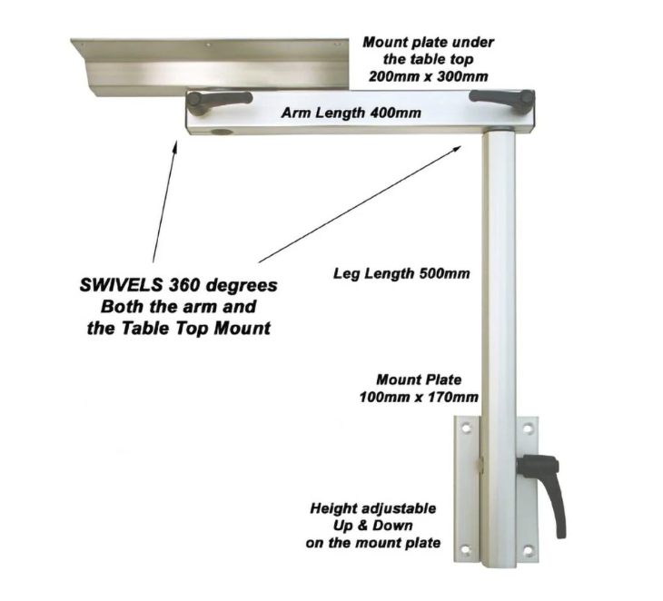 Lagun Adjustable Table Leg