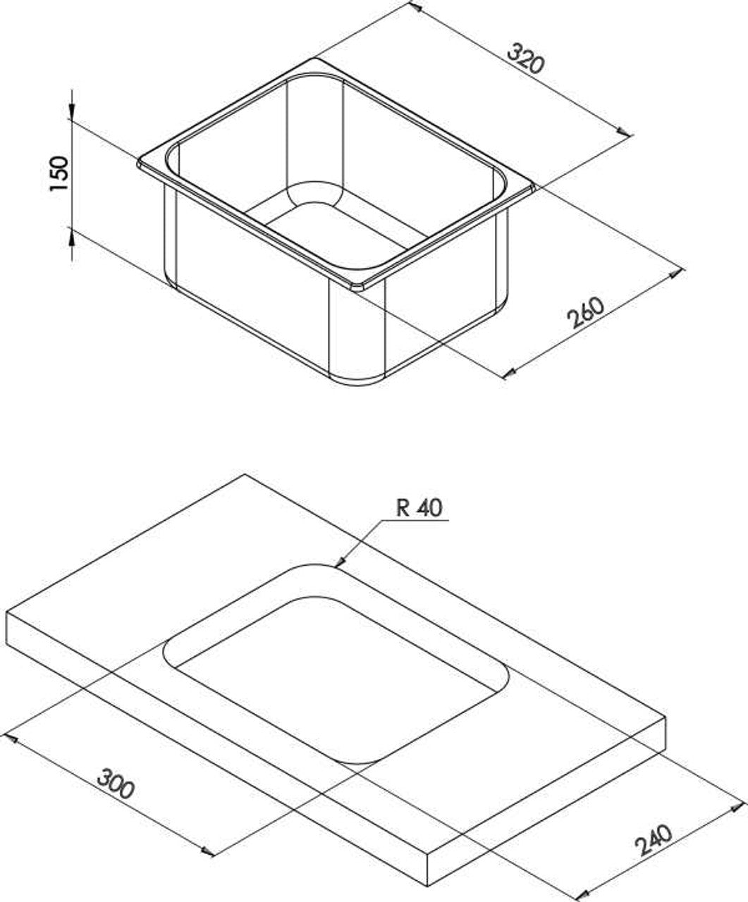 CAN Rectangular Stainless Sink