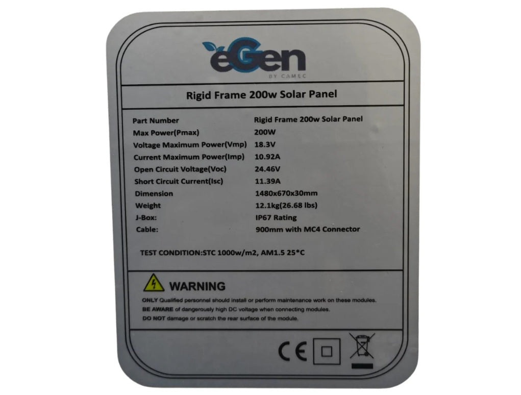 Egen 200W Solar Panel