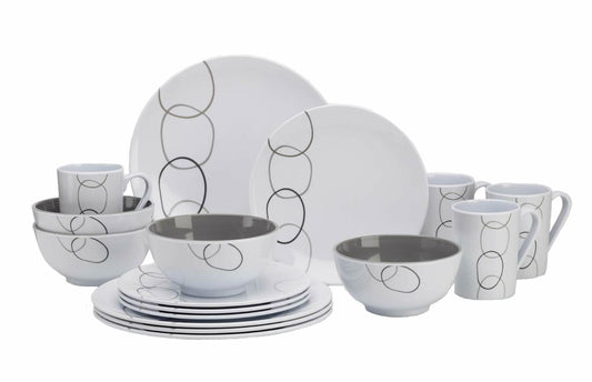 Melamine Dinner Set 16 Piece, Loops