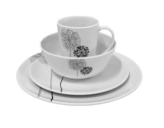 Melamine Dinner Set 16 Piece, Dandelions