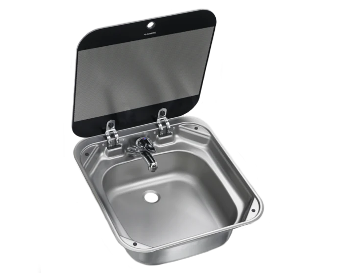 Dometic Sink with Glass Lid & Folding Taps