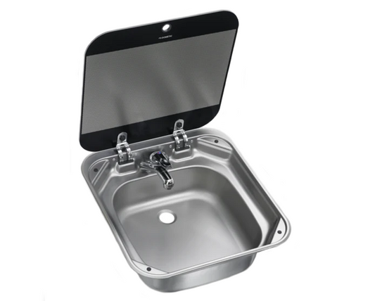 Dometic Sink with Glass Lid & Folding Taps